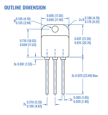 Solitron SMF404 N溝道硅功率MOSFET Solitron SMF404 N溝道硅功率MOSFET
